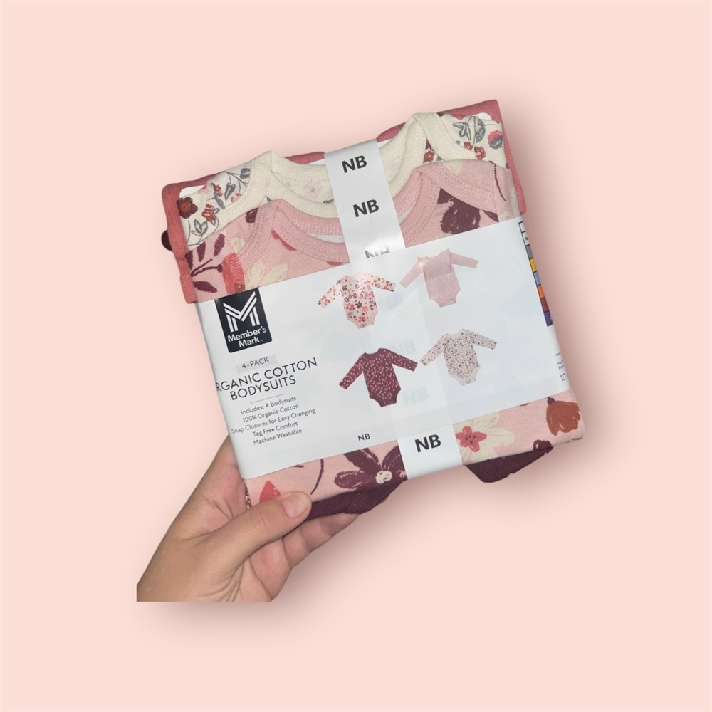 Marvel Floral Bodysuits in Pink and Cream